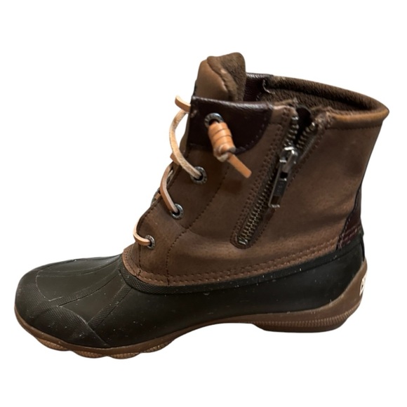SPERRY SYREN GULF Women’s Duck Mid Boot SZ 7 Black Brown Keen Insert Topsider - Picture 4 of 17